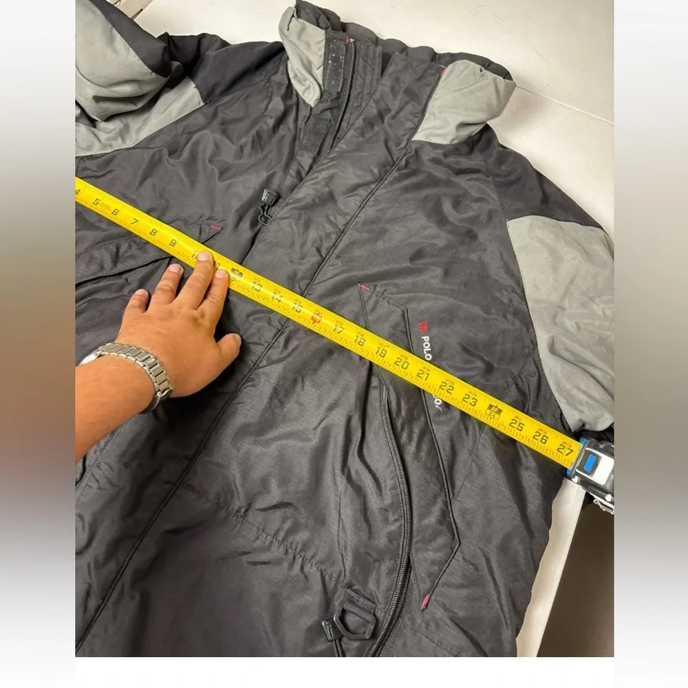 Vintage 90s POLO RALPH LAUREN Long Down Parka Jacket Puffer Black Mens Sz L C39